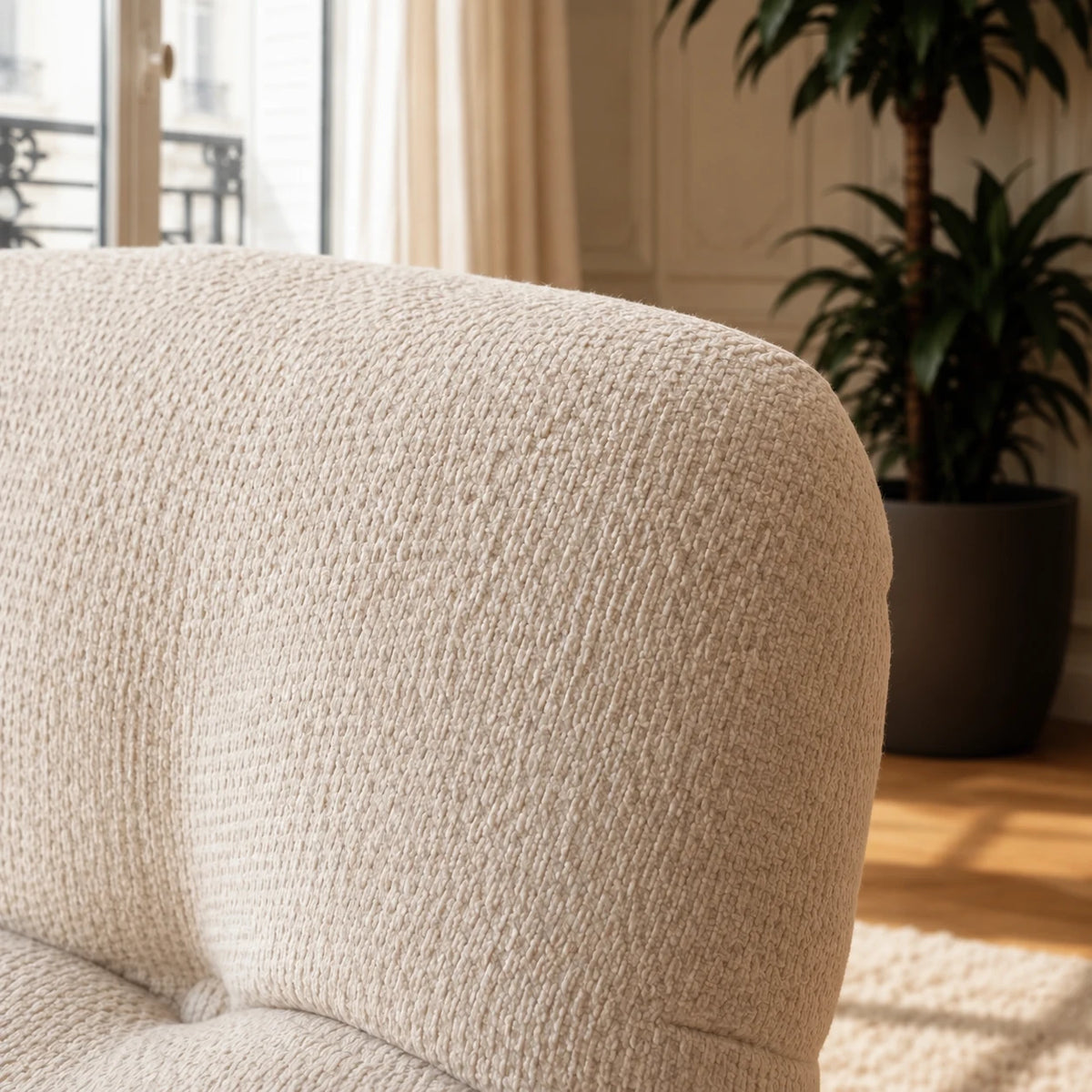 NIMBA, rocking chair cocon XXL en chenille inclinable, photo 6