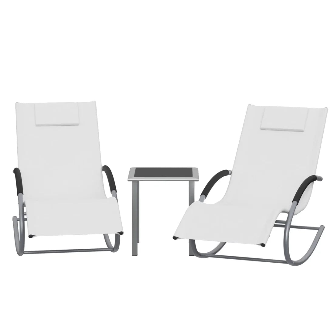 ZENIT – Ensemble 2 Chaises Longues & Table Extérieur - Oscille