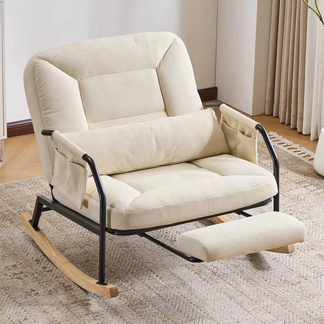KORVEN – Rocking Chair Inclinable Corduroy - Oscille