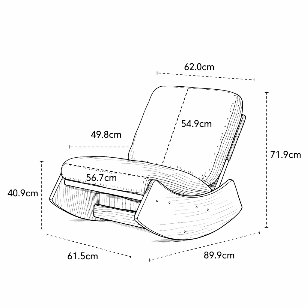 KANOA CHAIR – Rocking Chair Rétro Velours