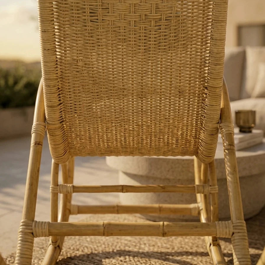 VANIK - Rocking Chair Rotin & Manau Tressé