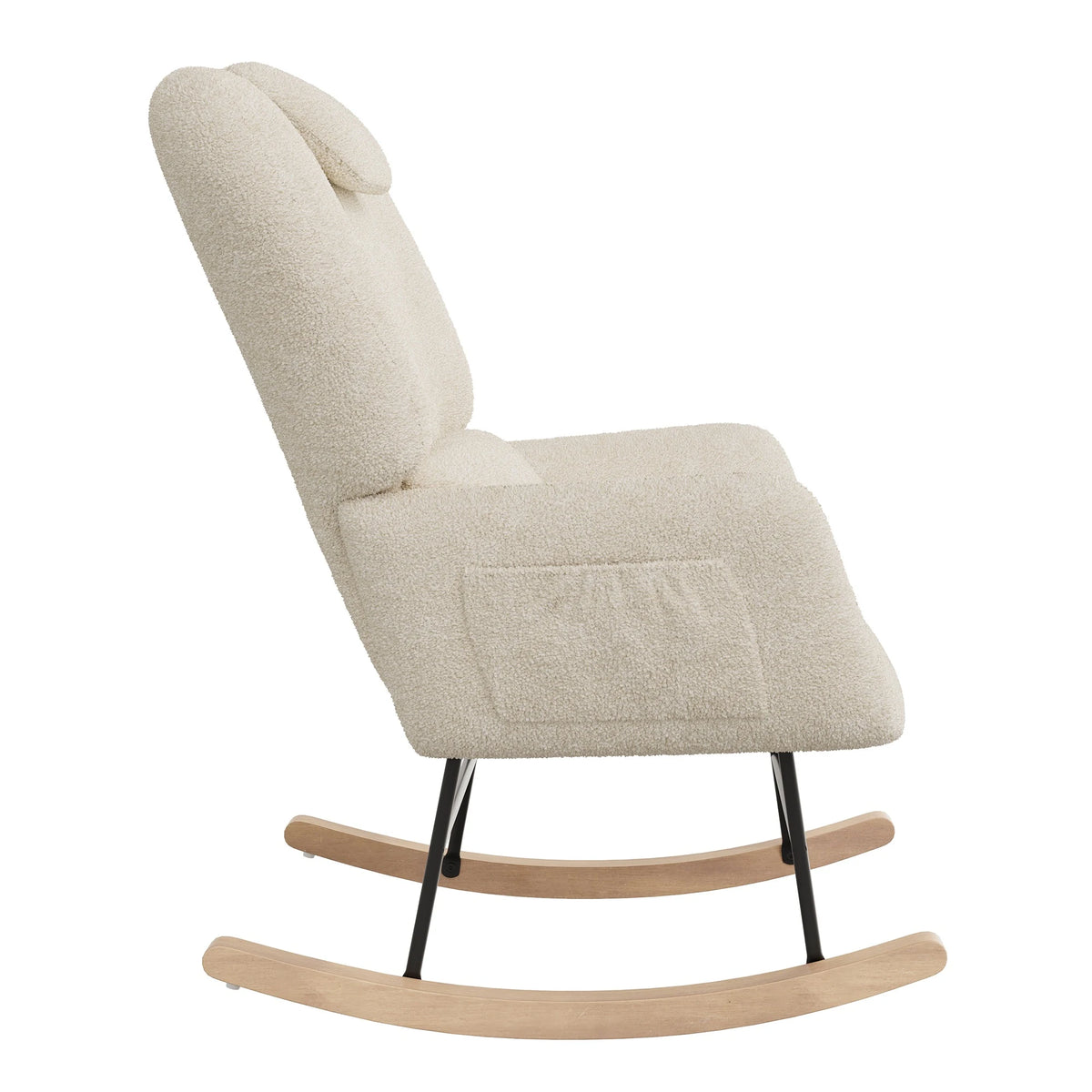 NELVA, rocking chair ergonomique allaitement en tissu teddy, photo 10