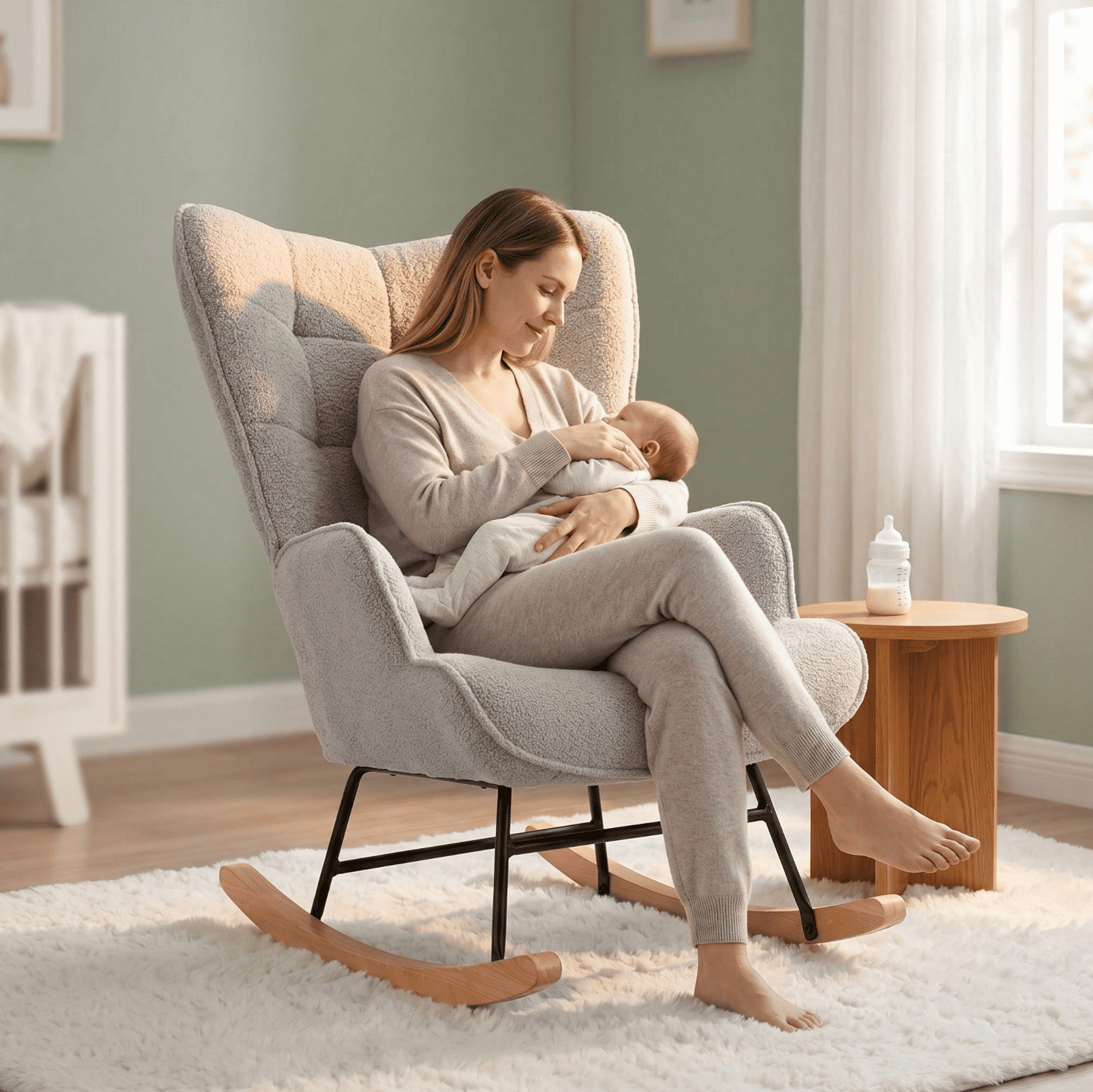NUBELIA – Rocking Chair Teddy Dossier Haut - Oscille