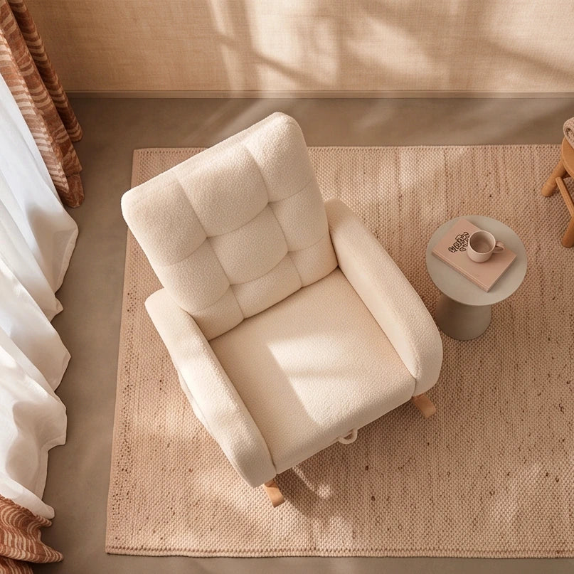 MAJA - Rocking Chair Teddy avec Repose-pieds