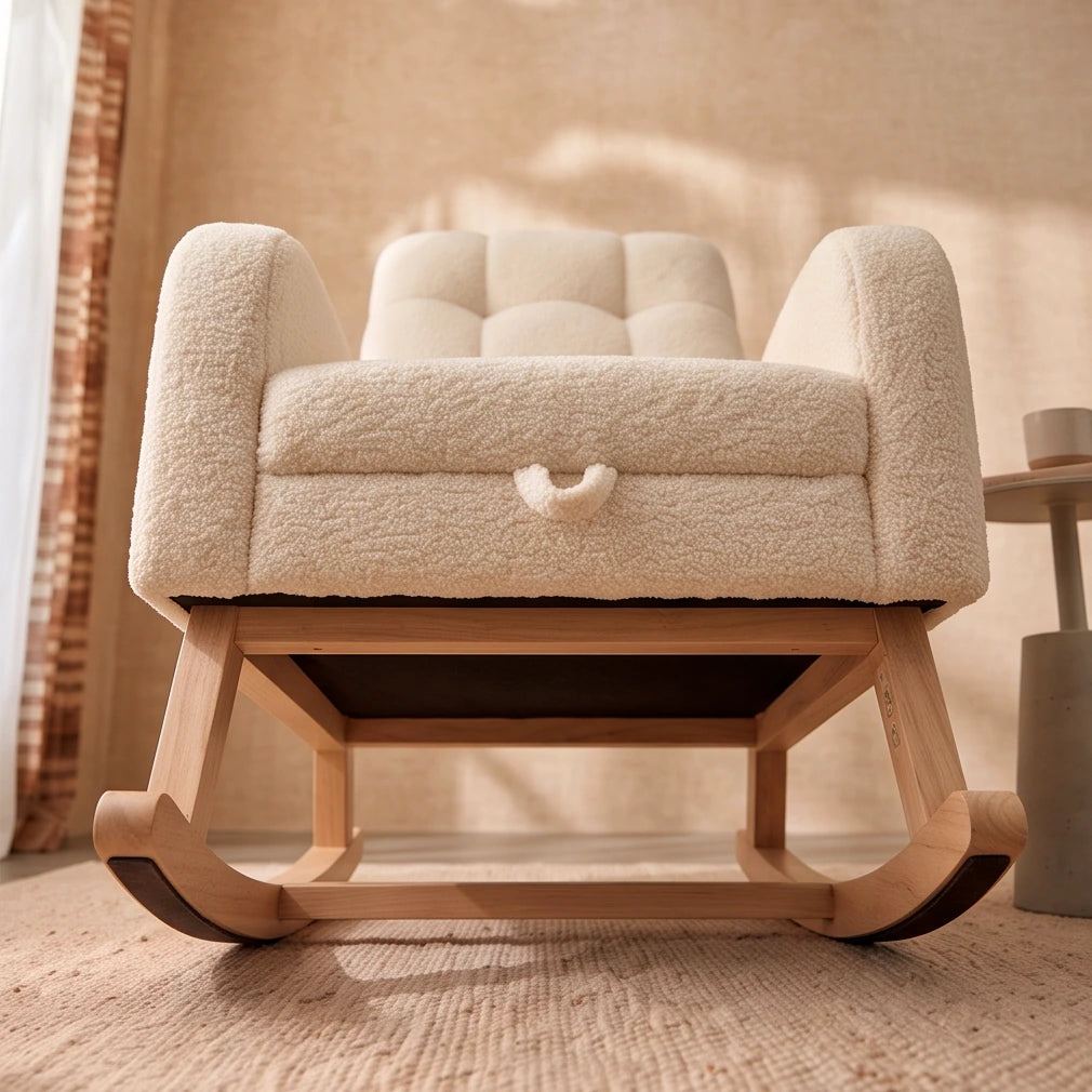 MAJA - Rocking Chair Teddy avec Repose-pieds