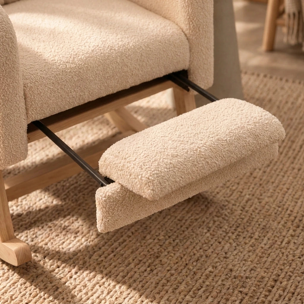 MAJA - Rocking Chair Teddy avec Repose-pieds