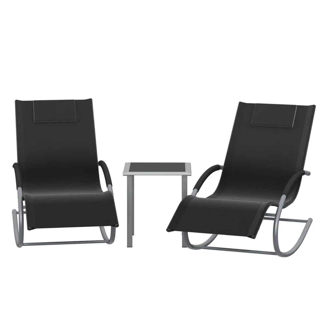 ZENIT – Ensemble 2 Chaises Longues & Table Extérieur - Oscille