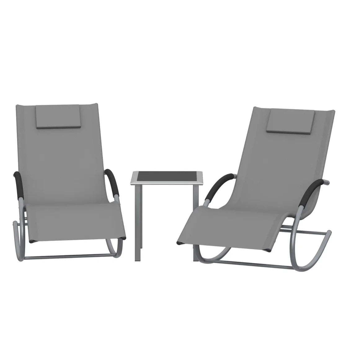 ZENIT – Ensemble 2 Chaises Longues & Table Extérieur - Oscille