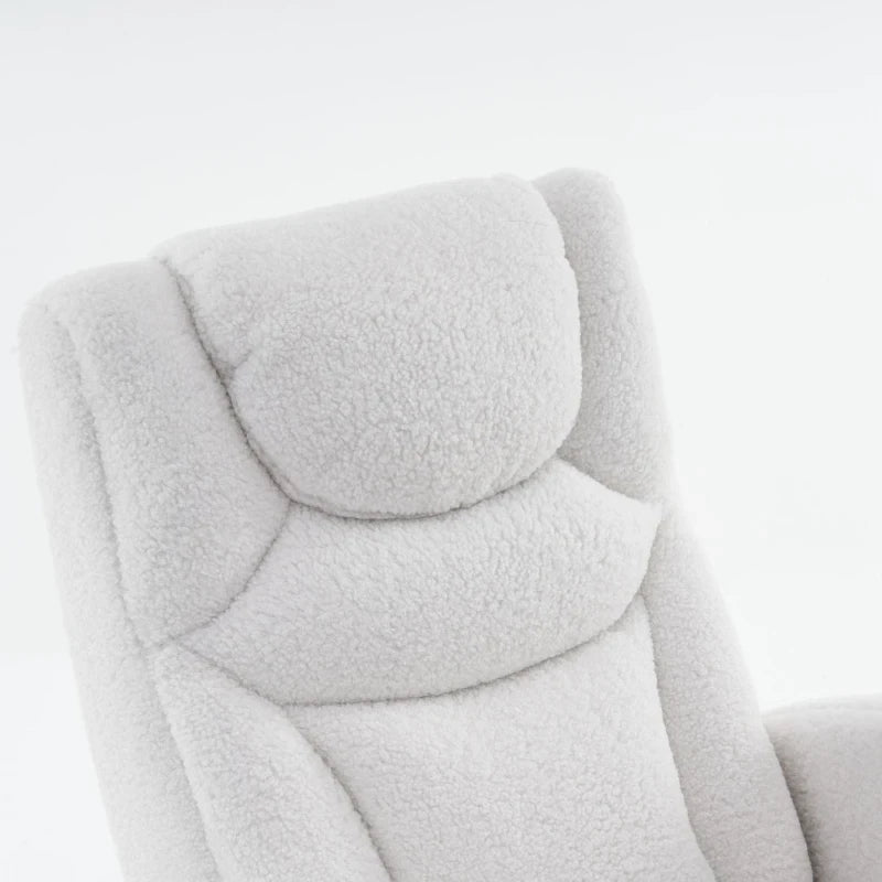 ONA – rocking chair d'allaitement teddy crème, vue de trois-quarts