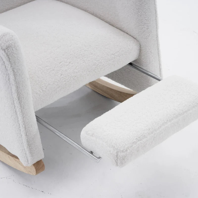 ONA – fauteuil à bascule teddy crème, coin détente et lecture