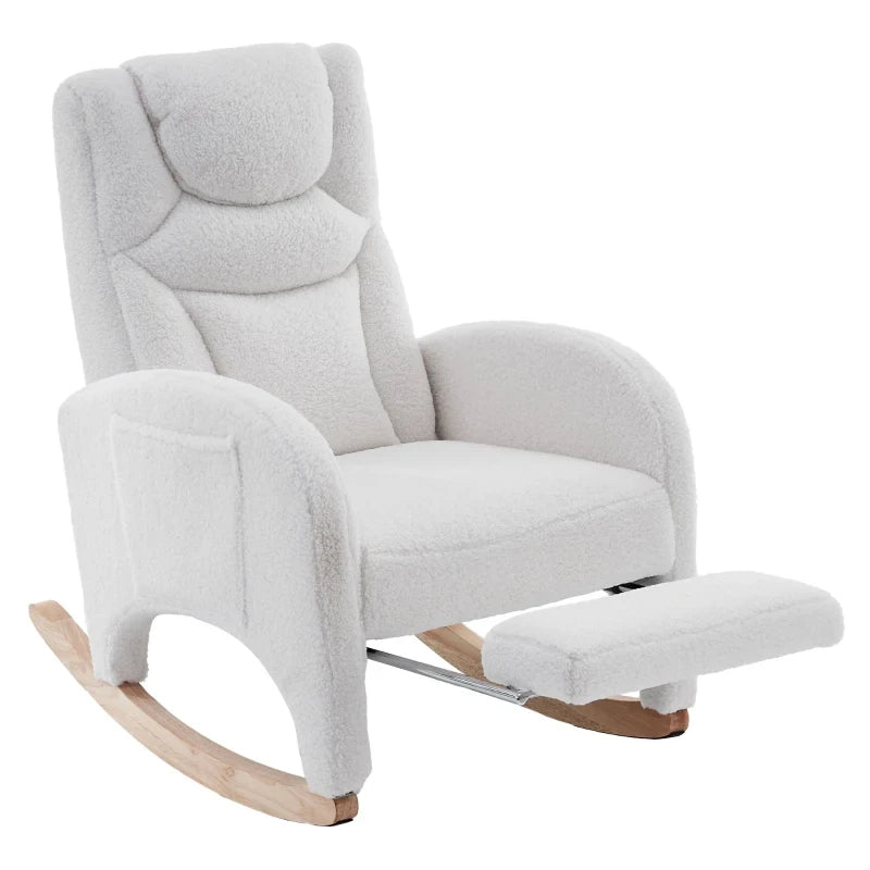 ONA – rocking chair teddy crème allaitement, vue de profil