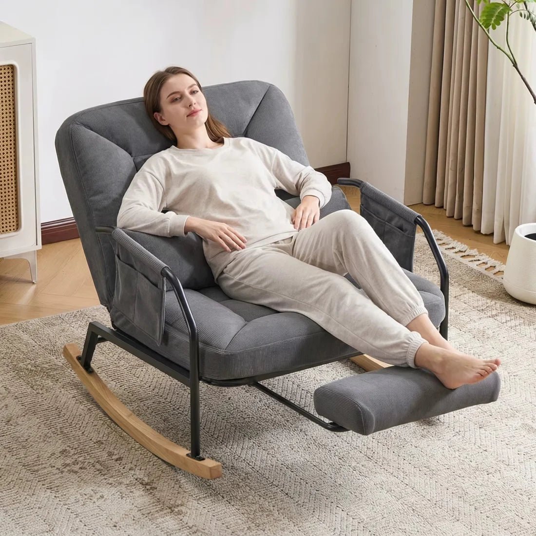 KORVEN – Rocking Chair Inclinable Corduroy - Oscille