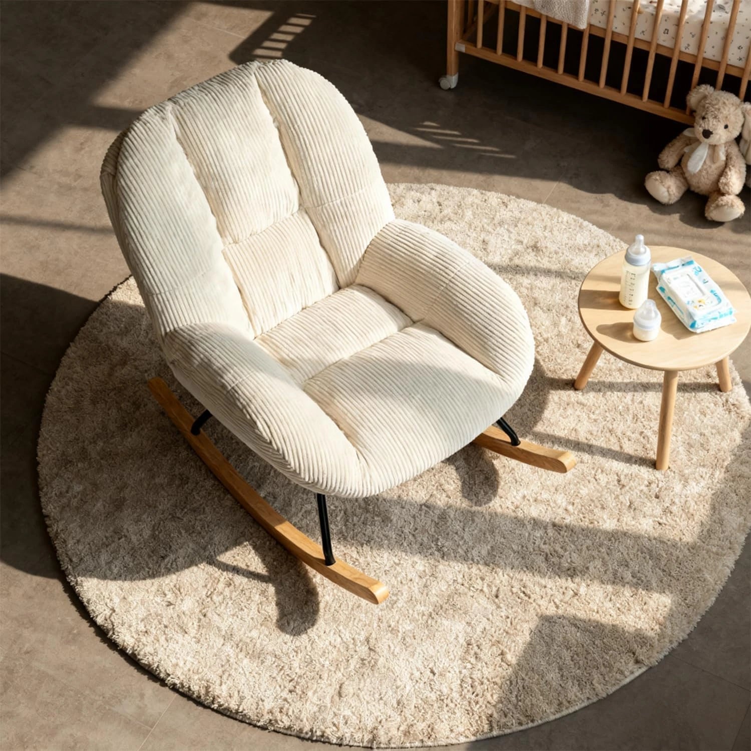 MERINO - fauteuil à bascule scandinave moelleux, chambre bébé