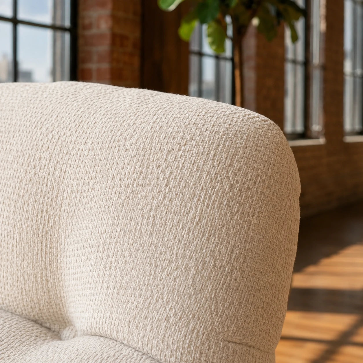 NIMBA - rocking chair cocon XXL, détail du tissu chenille