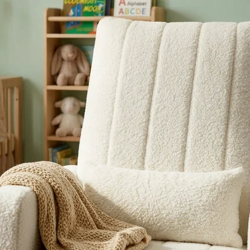LULO, rocking chair allaitement en flanelle blanche, photo 5