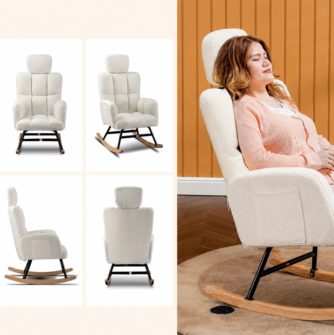 NORKA – Ultra-Soft Rocking Chair with Headrest & Armrests