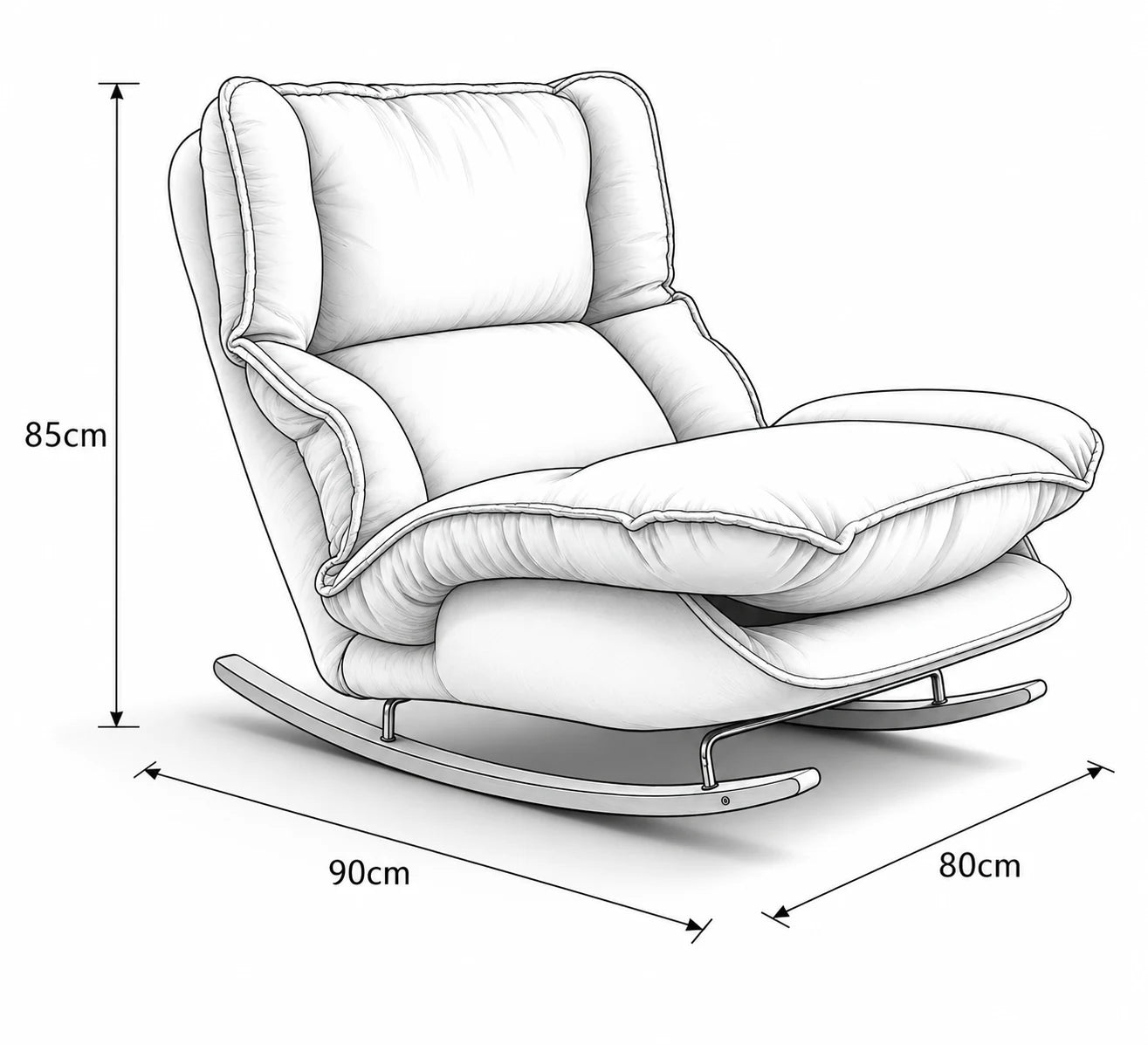 VELDA - Soft Reclining Lazy Rocking Chair