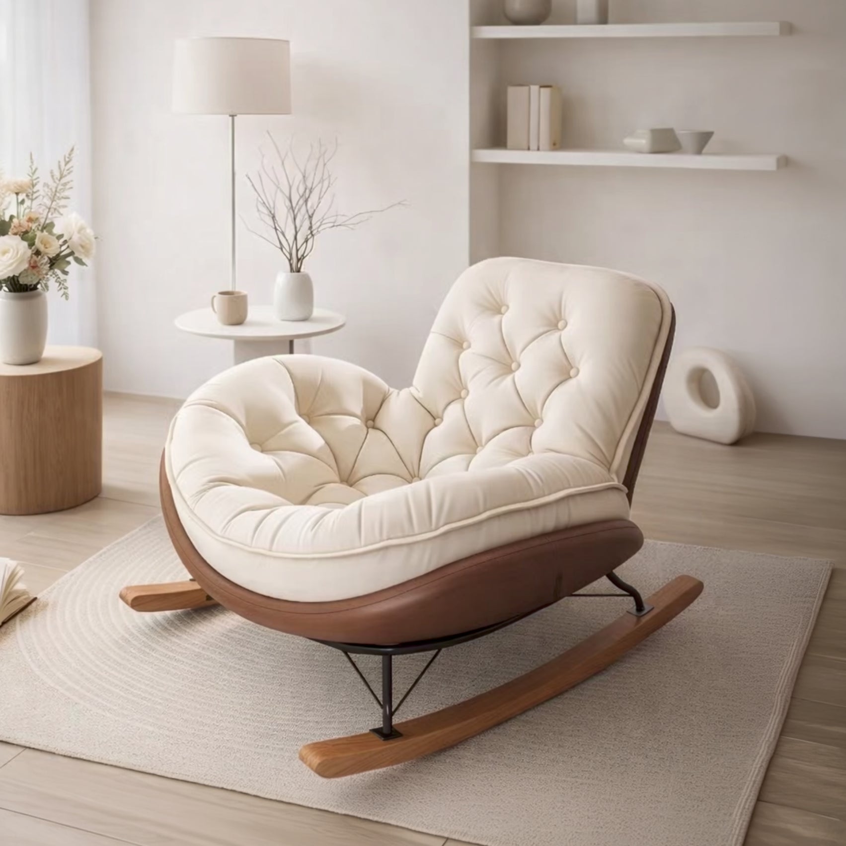 Rocking Chair Design Enveloppant Grande Assise & Bois Massif | CALMORA