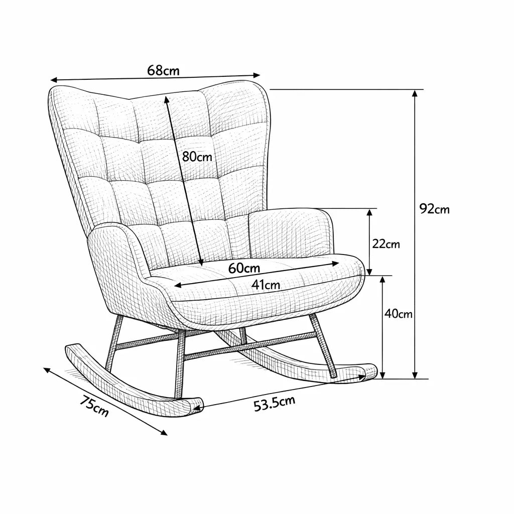 NUBELIA – Rocking Chair Teddy Dossier Haut - Oscille