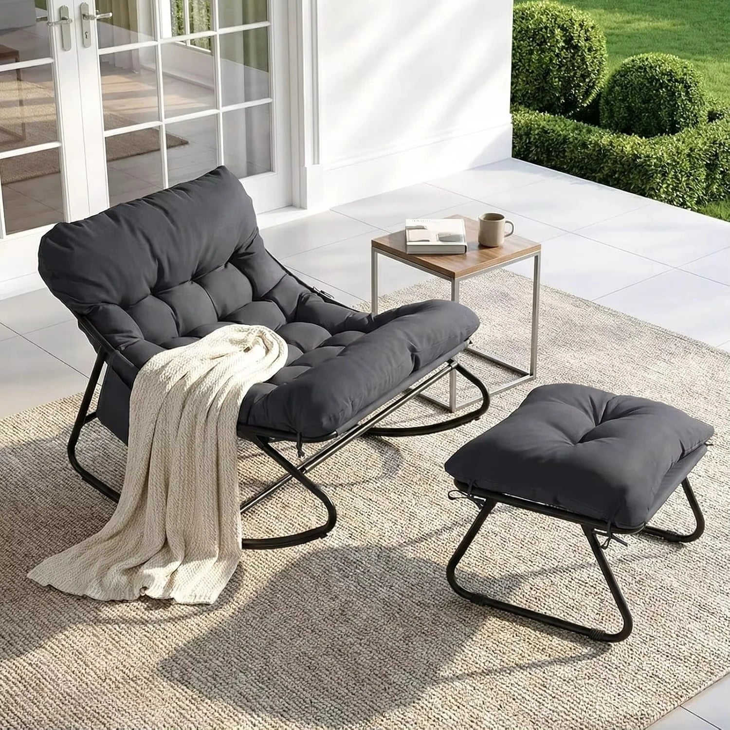 SUNDVIK - Rocking Chair Extérieur Coussin Imperméable