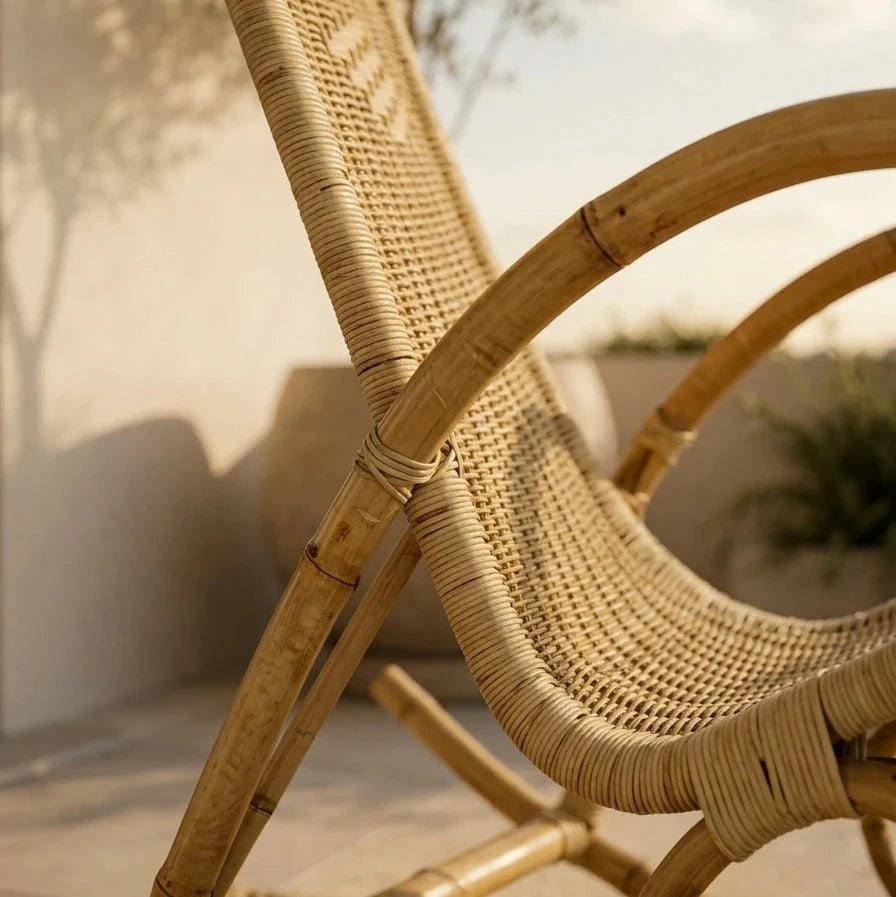 VANIK - Rocking Chair Rotin & Manau Tressé