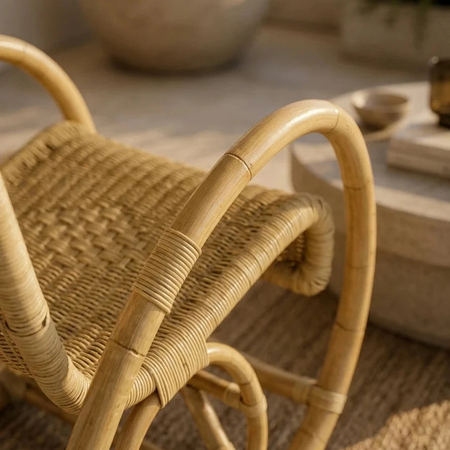 VANIK - Rocking Chair Rotin & Manau Tressé
