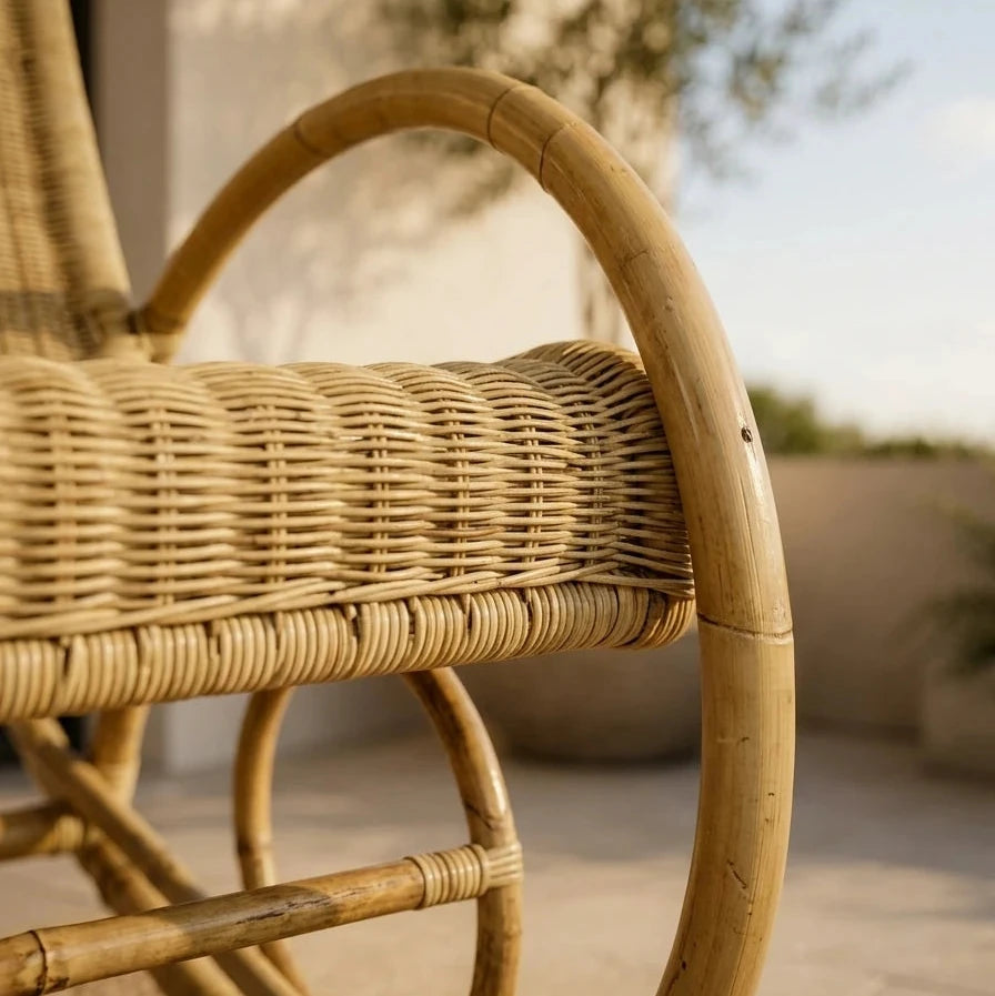 VANIK - Rocking Chair Rotin & Manau Tressé