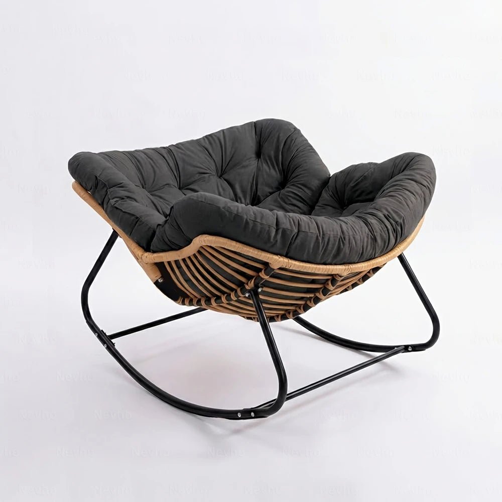 BOLMO - Rattan Rocking Chair & XXL All-Season Cushion