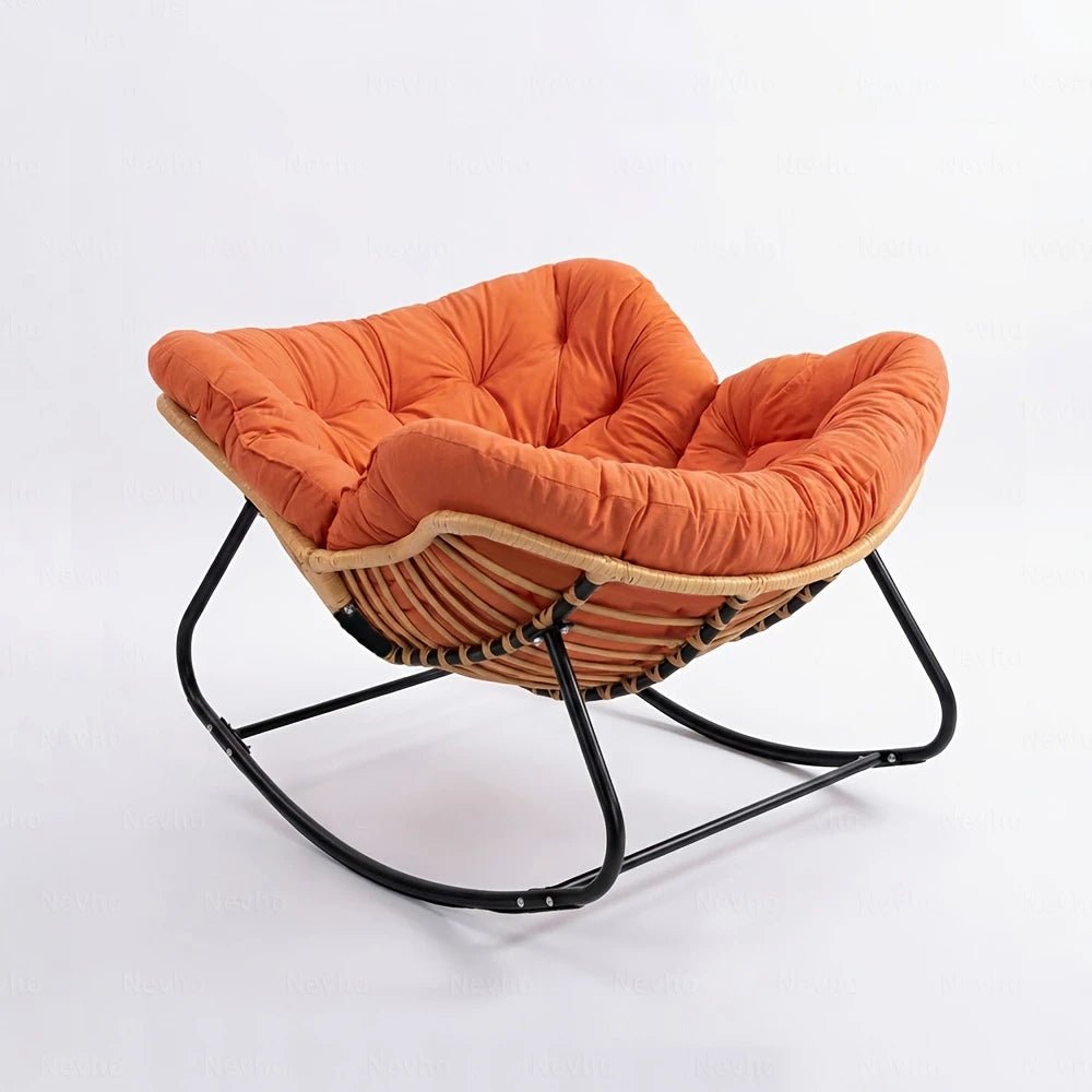 BOLMO - Rattan Rocking Chair & XXL All-Season Cushion